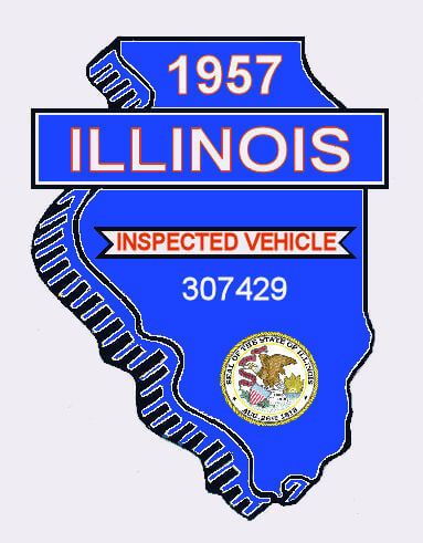 1957 Illinois Inspection windshield sticker